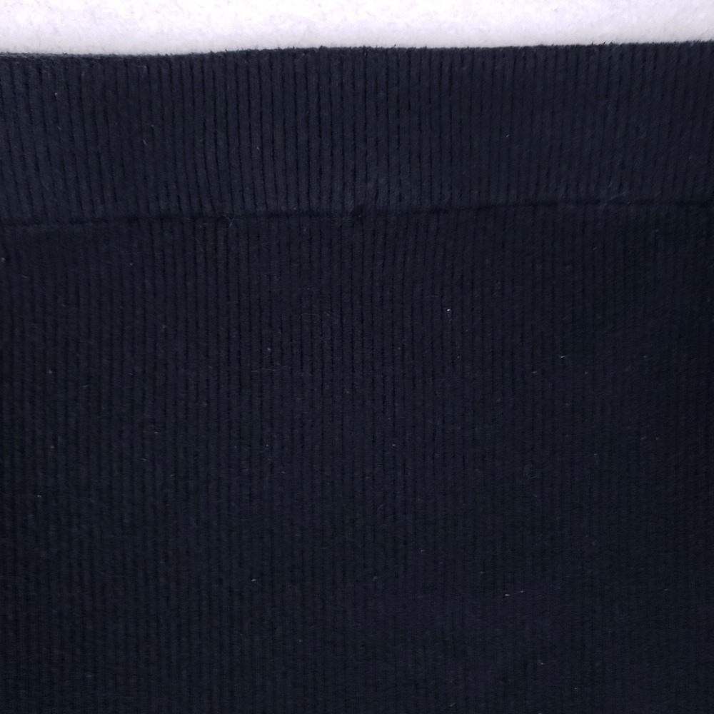Abercrombie & Fitch Black Ribbed Side Slit Midi Skirt M Black - Picture 10 of 11